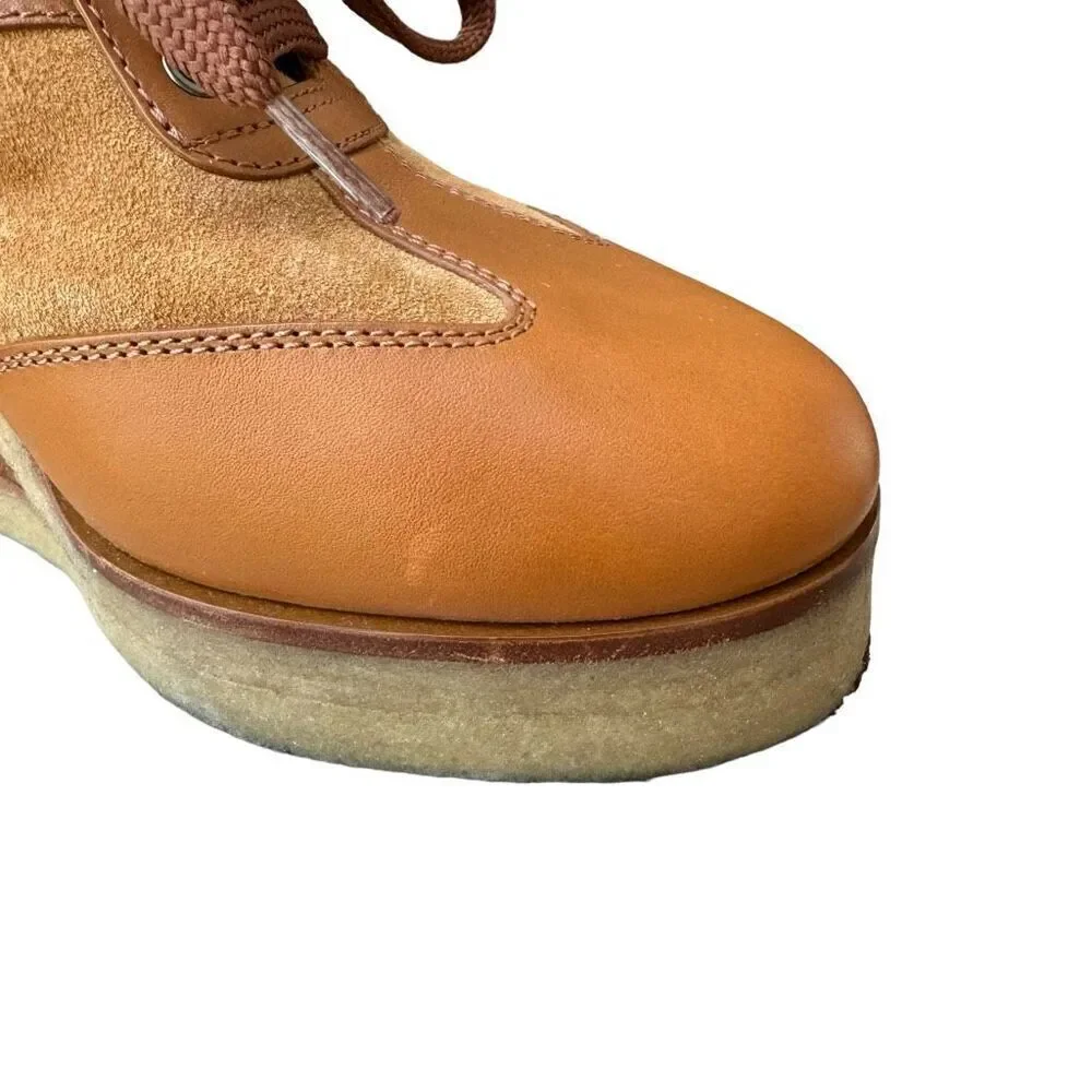 CELINE Italy MANON wedge sole lace-up shoes RM1129 39(26cm) Brown Leather